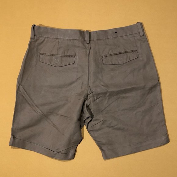 H&M Mens 33R Chino Khaki Tan Flat Front Cotton Blend Stretch Shorts - Picture 5 of 5